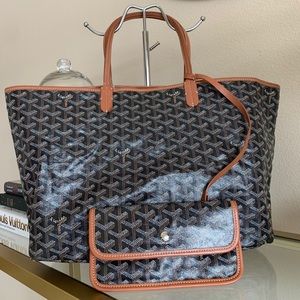 Goyard  Black & Brown Tote with Pouch.